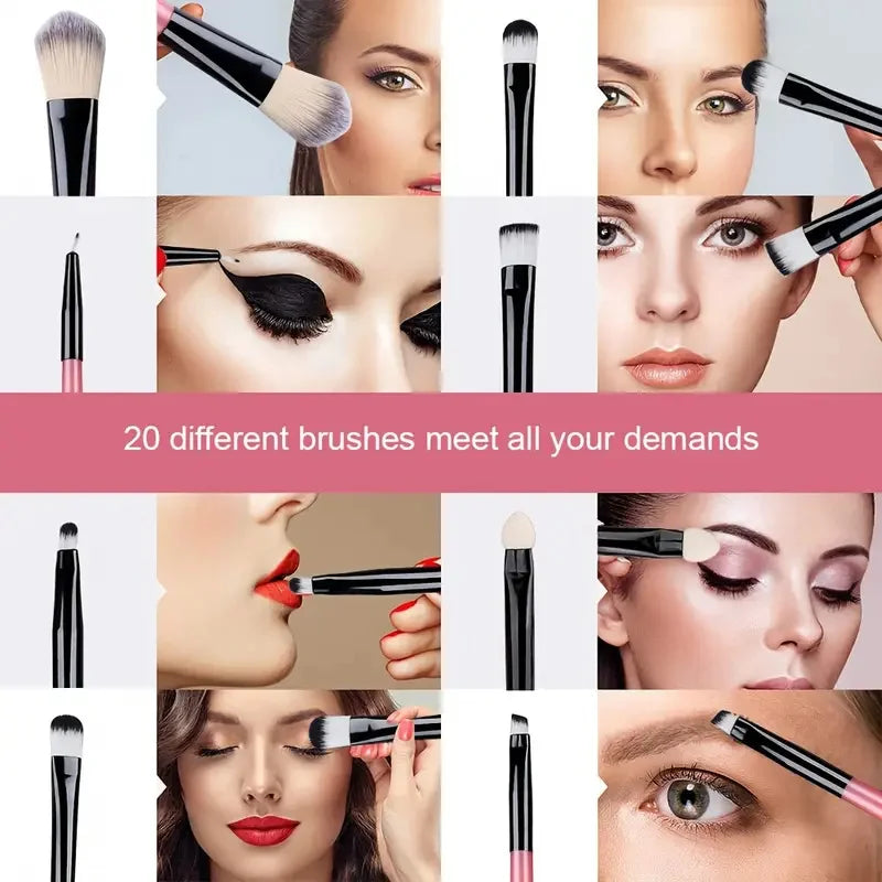 Set de 20 Pinceaux de Maquillage Professionnels