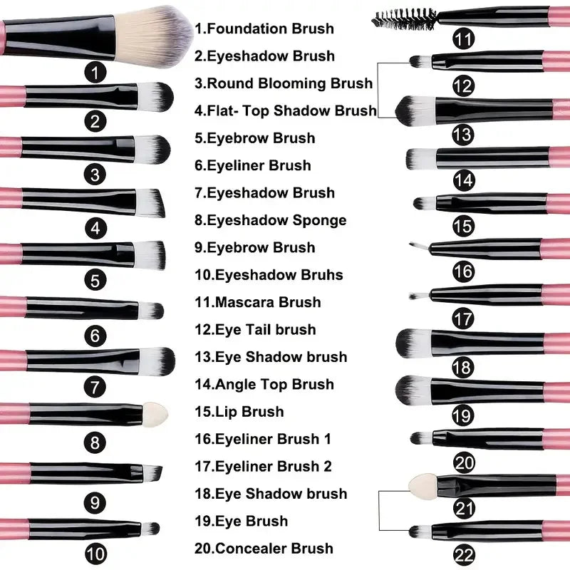 Set de 20 Pinceaux de Maquillage Professionnels