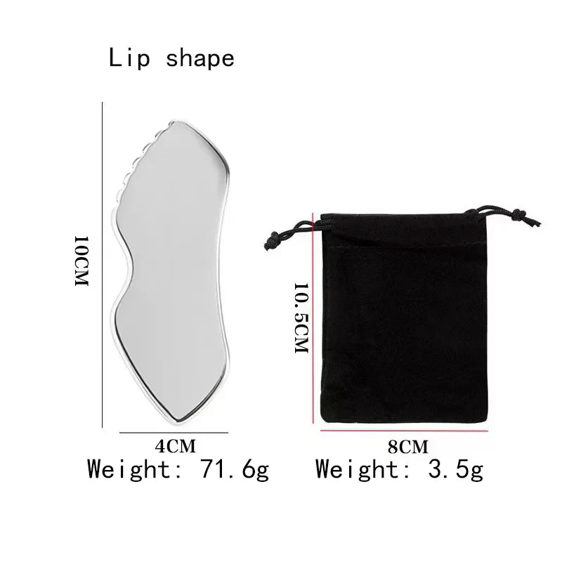 Gua Sha en Acier Inoxydable - Massage Visage, Cou & Corps