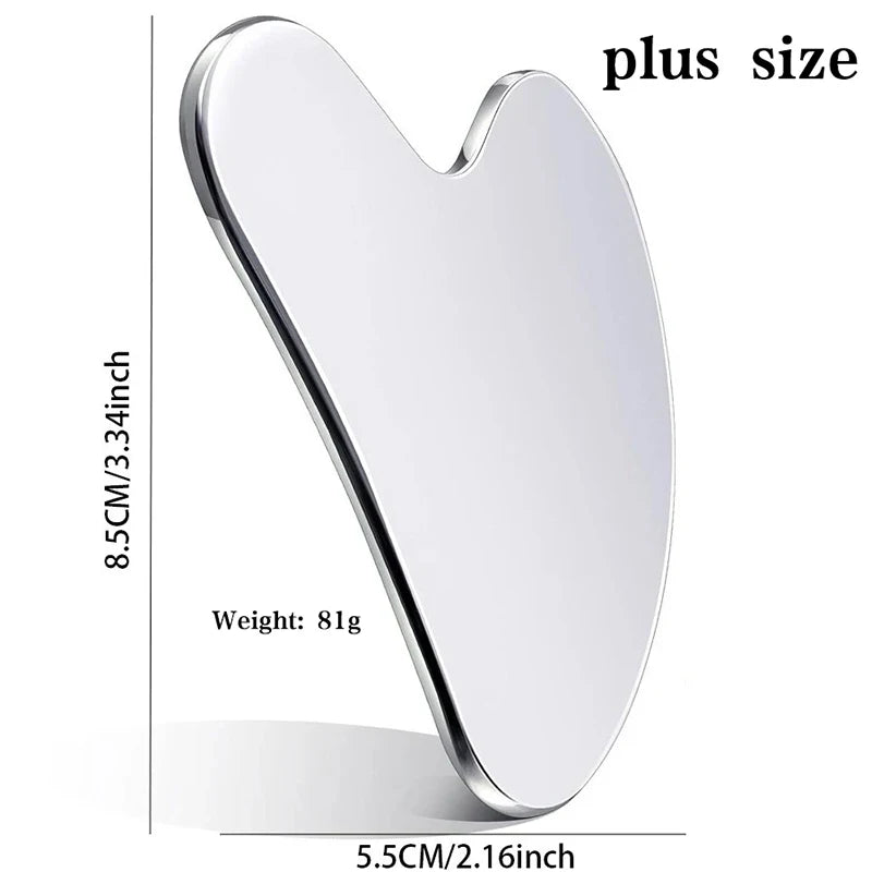 Gua Sha en Acier Inoxydable - Massage Visage, Cou & Corps