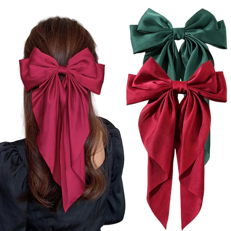 Barrette Nœud Satin Style Coréen