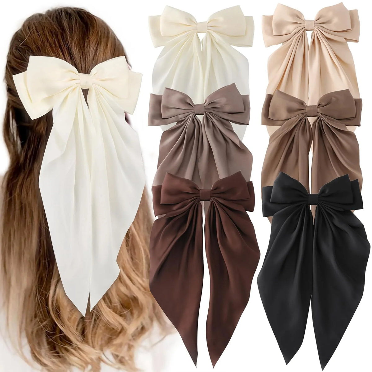 Barrette Nœud Satin Style Coréen