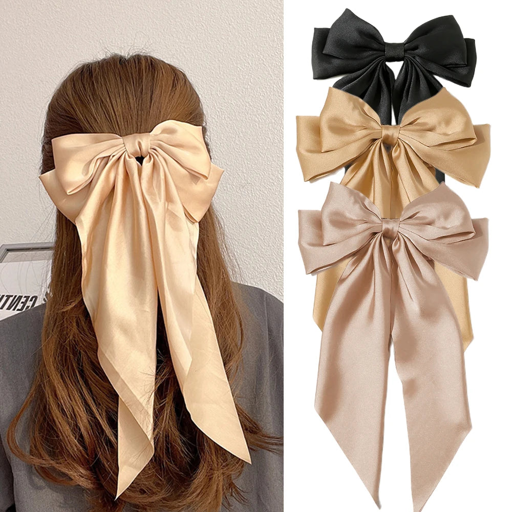 Barrette Nœud Satin Style Coréen