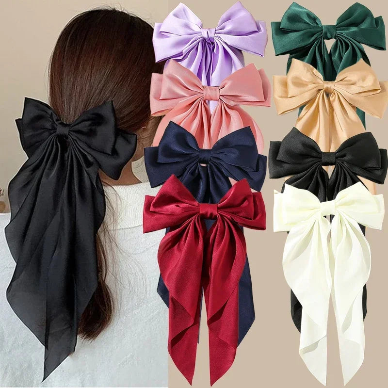 Barrette Nœud Satin Style Coréen