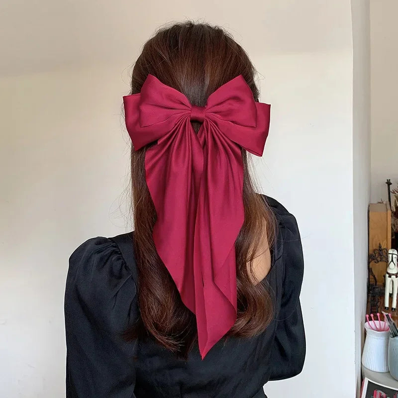Barrette Nœud Satin Style Coréen