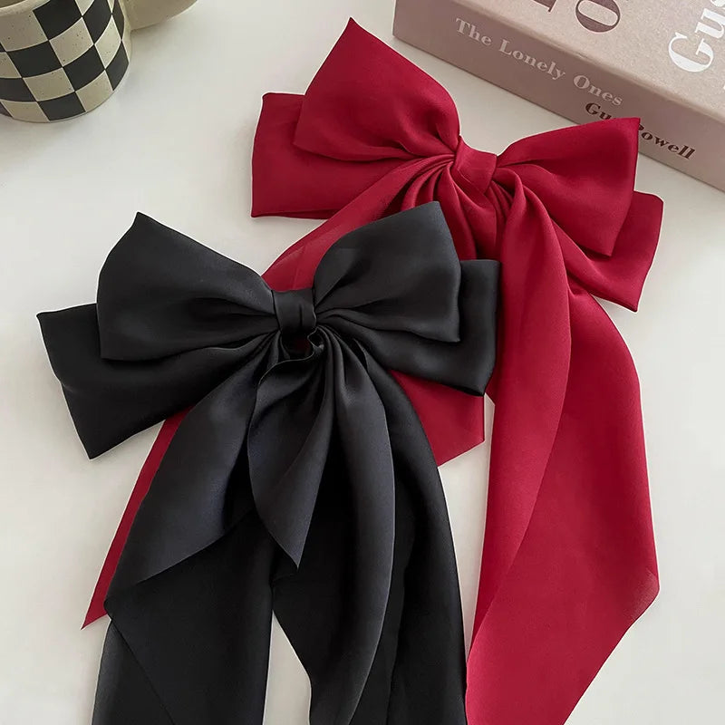 Barrette Nœud Satin Style Coréen