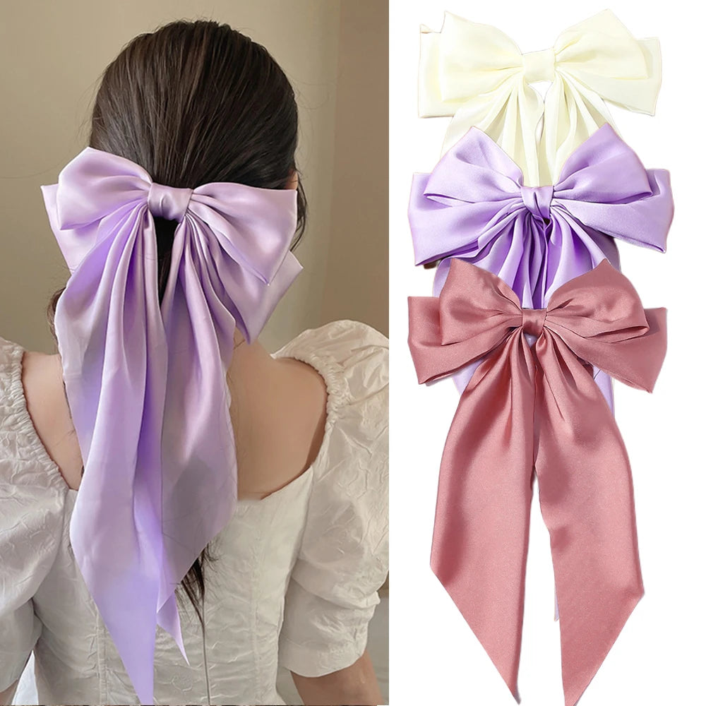 Barrette Nœud Satin Style Coréen