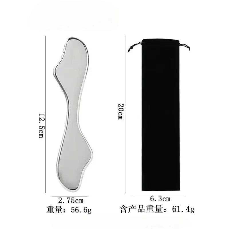 Gua Sha en Acier Inoxydable - Massage Visage, Cou & Corps