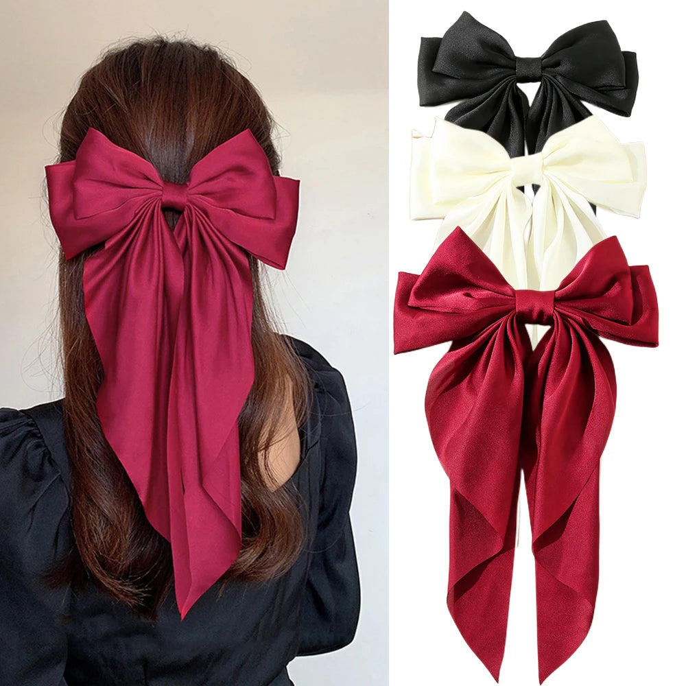 Barrette Nœud Satin Style Coréen