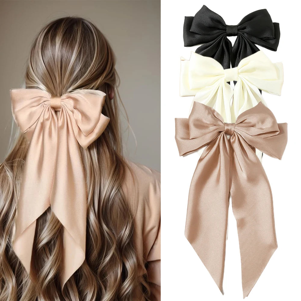 Barrette Nœud Satin Style Coréen