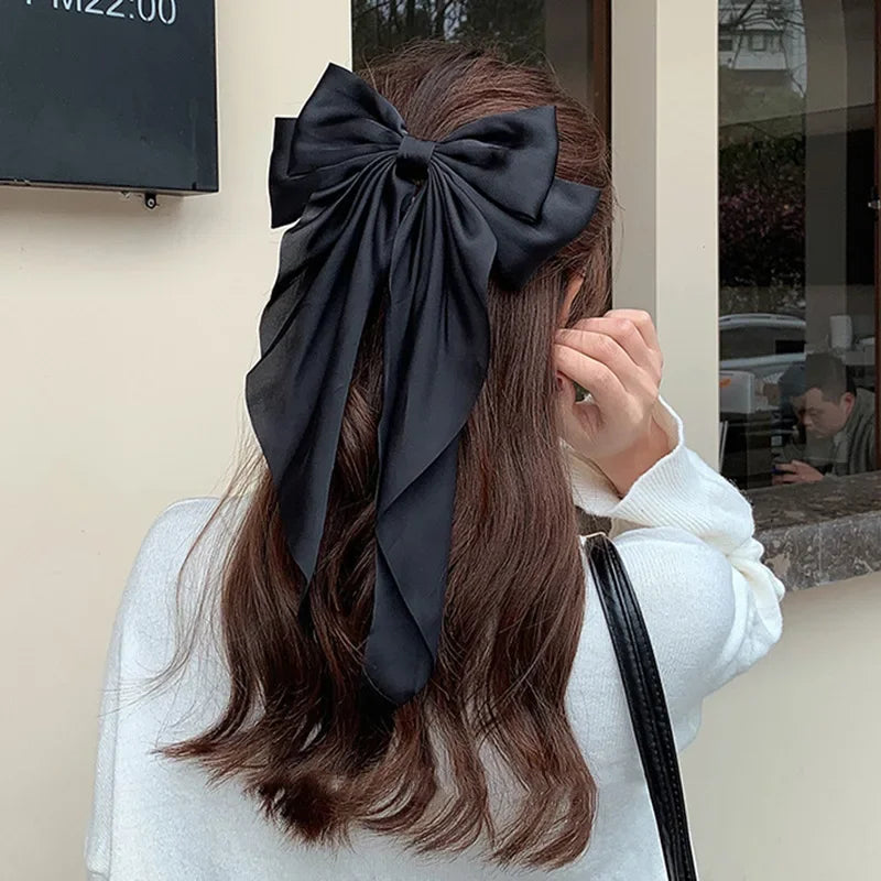 Barrette Nœud Satin Style Coréen