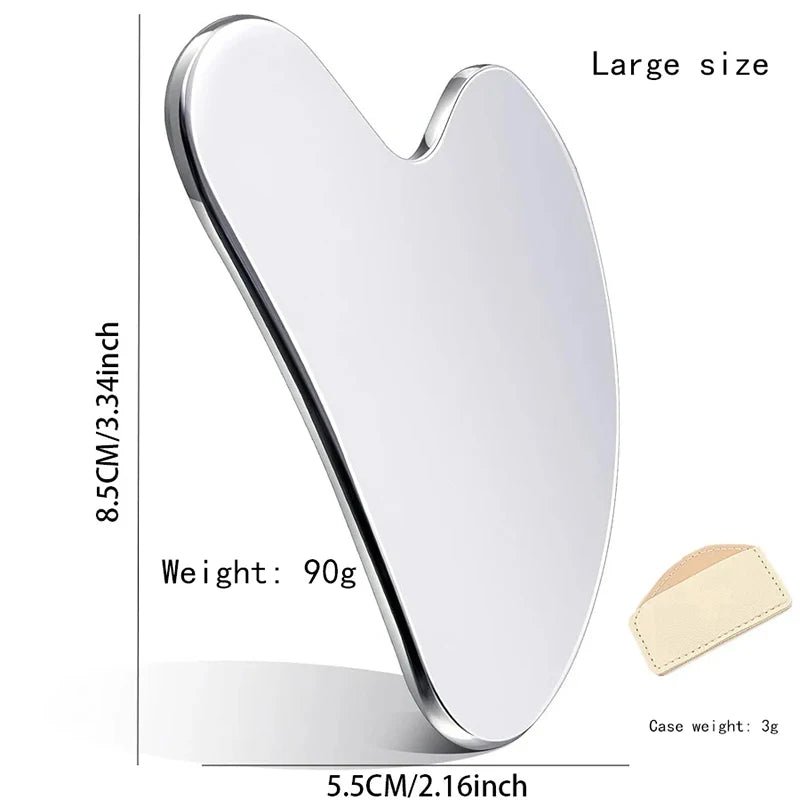 Gua Sha en Acier Inoxydable - Massage Visage, Cou & Corps