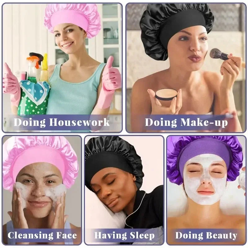 Bonnet de Nuit en Satin Soyeux - Protection Cheveux