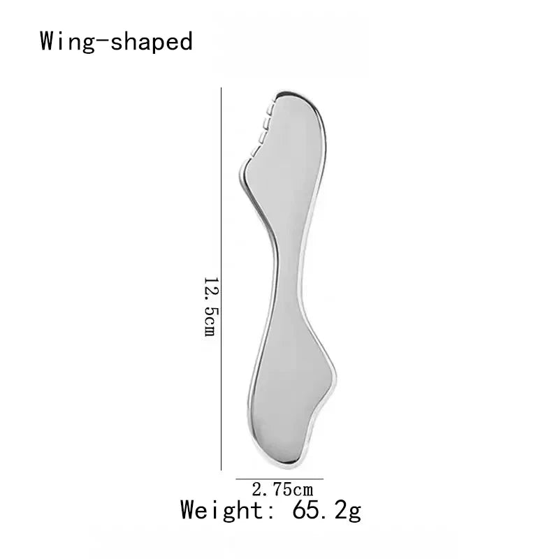 Gua Sha en Acier Inoxydable - Massage Visage, Cou & Corps