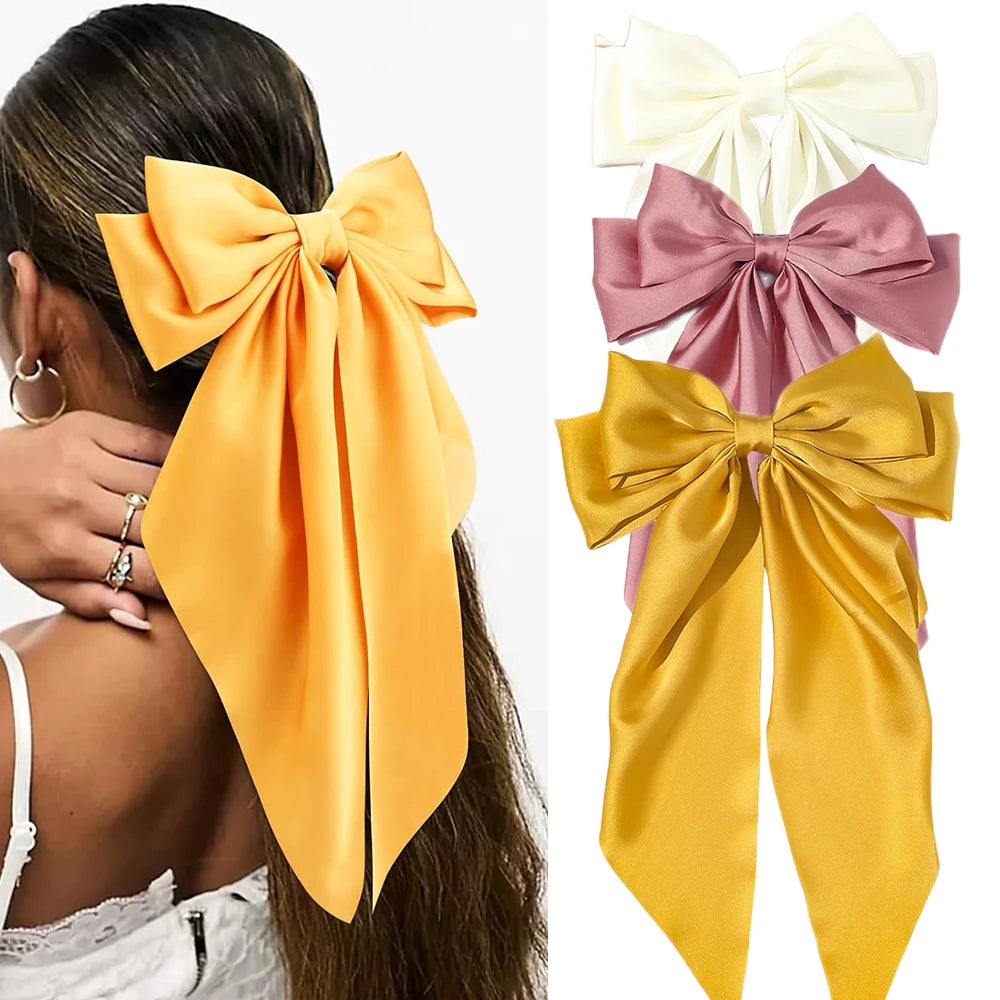Barrette Nœud Satin Style Coréen